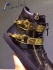 Giuseppe Zanotti Double Gold Bar Latch Clasp Leather High Top Sneakers in all black